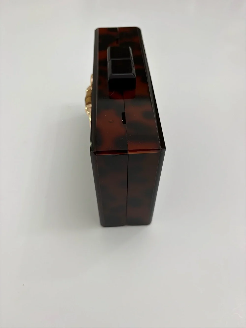 Lisi Lerch Tortoiseshell Acrylic Box Clutch Bag